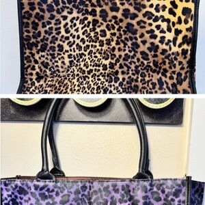 Leopard Print Women's Bag (2) gold & purple
